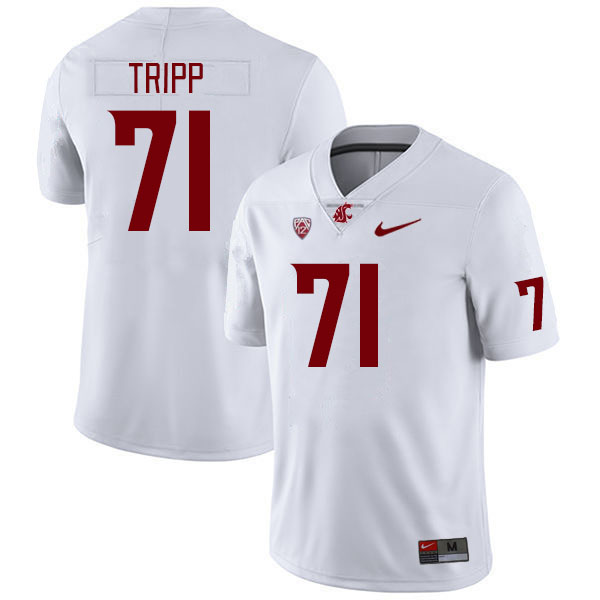 Men #71 Ashton Tripp Washington State Cougars College Football Jerseys Stitched Sale-White - Click Image to Close